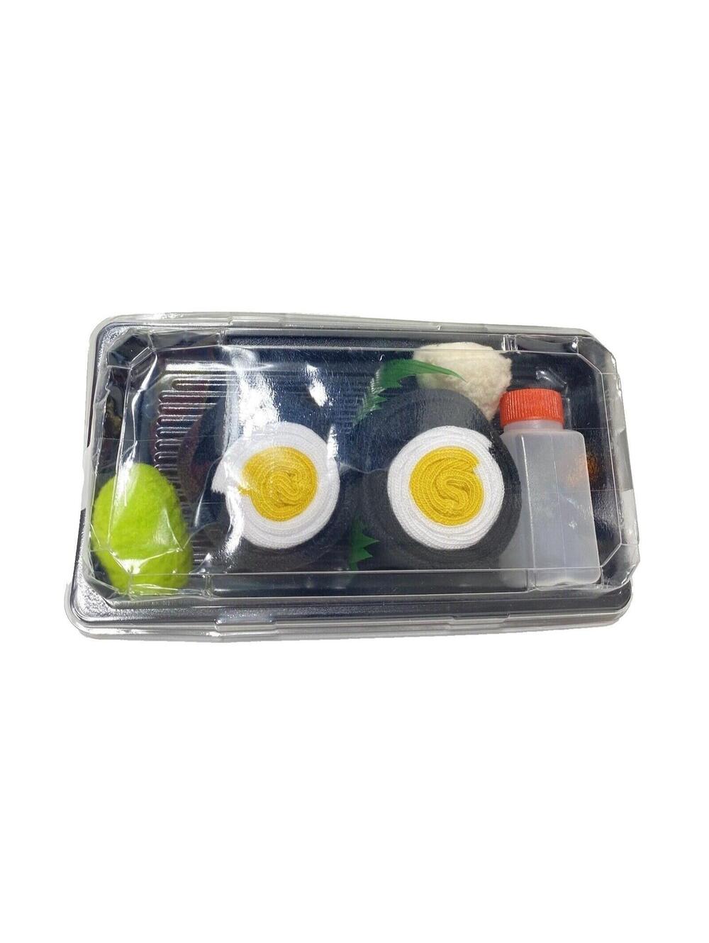 Men’s Novelty Sushi Box Socks 1 Pair Fun Dinner Tray Pattern Cotton Socks New
